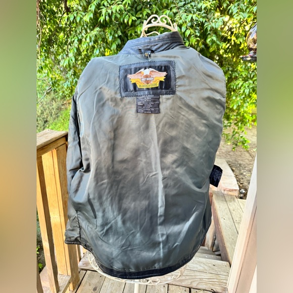 Vintage Harley-Davidson An American Legend Motorcycle Black Leather Jacket - Picture 9 of 16